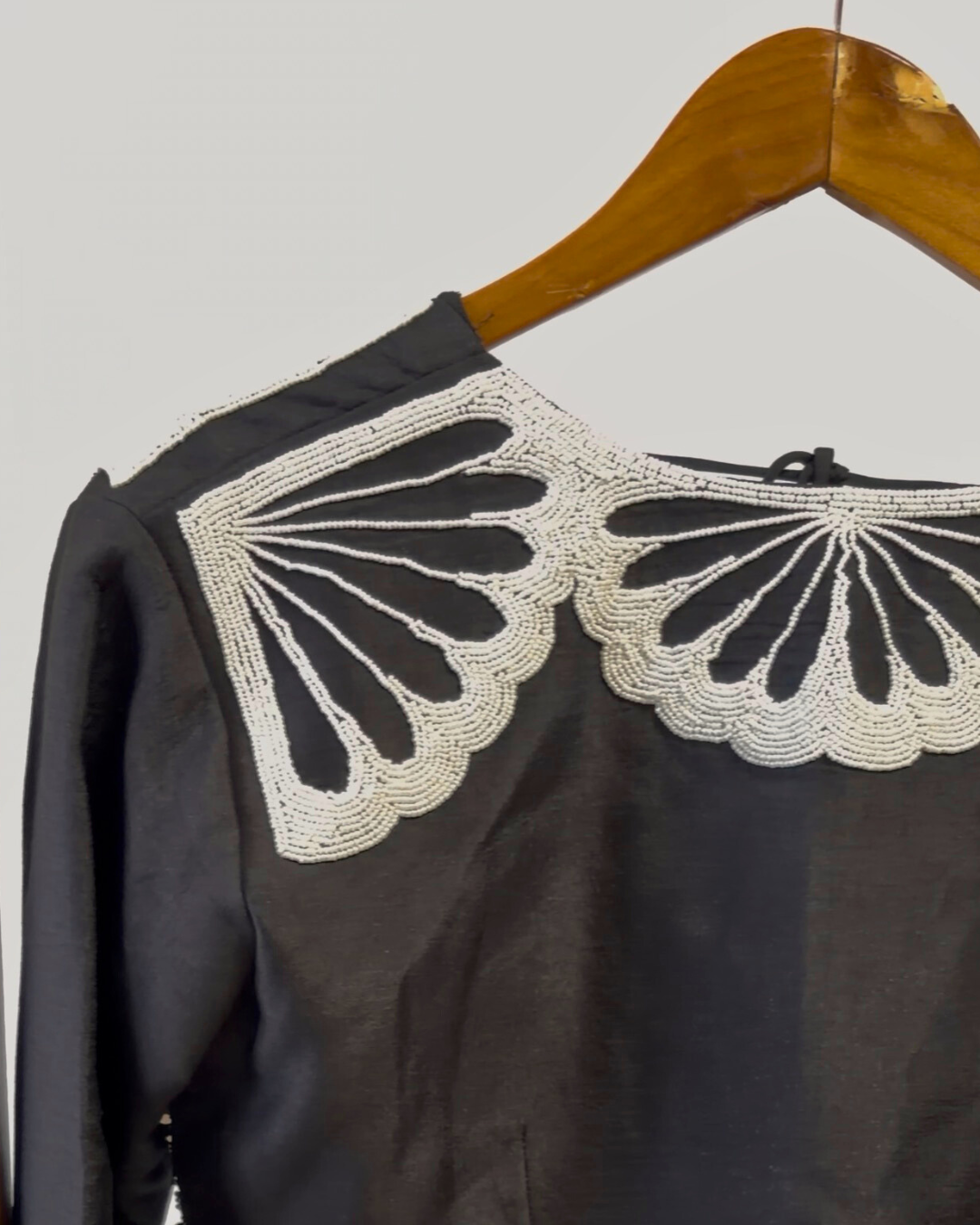 Charcoal Grey Indo-Western Drape Skirt Set