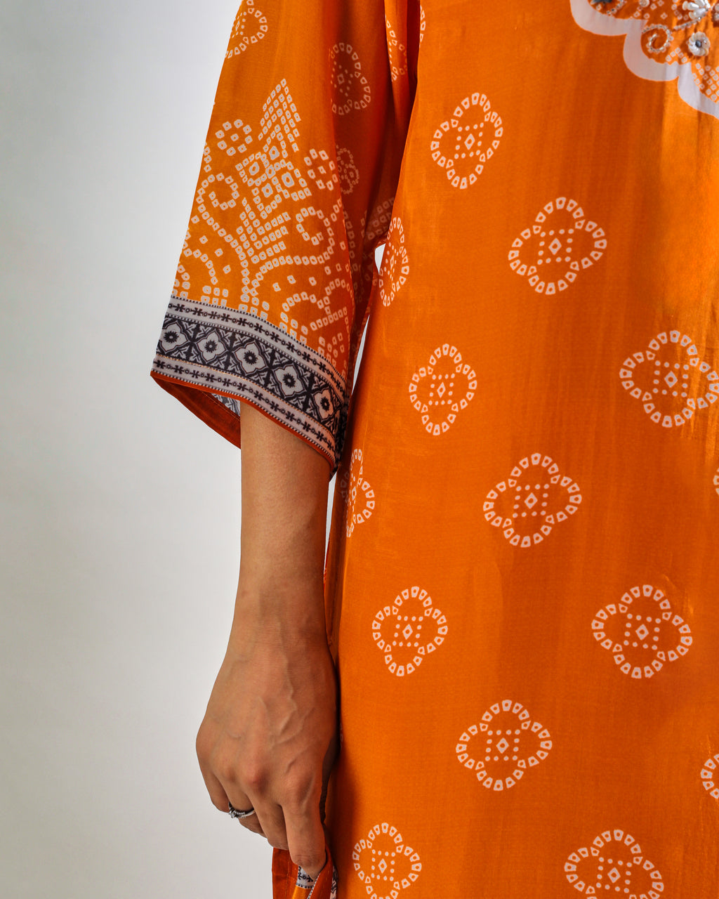Mustard Orange Kurta Set with Printed Dupatta