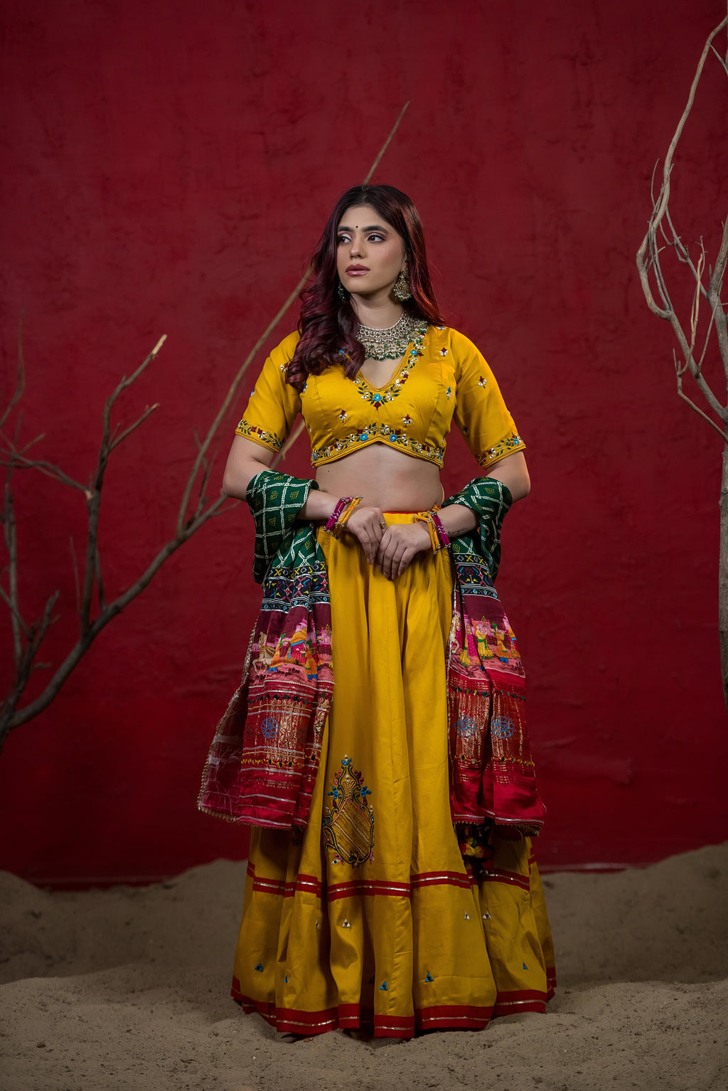 Kesariya Garba Chaniya Choli Set