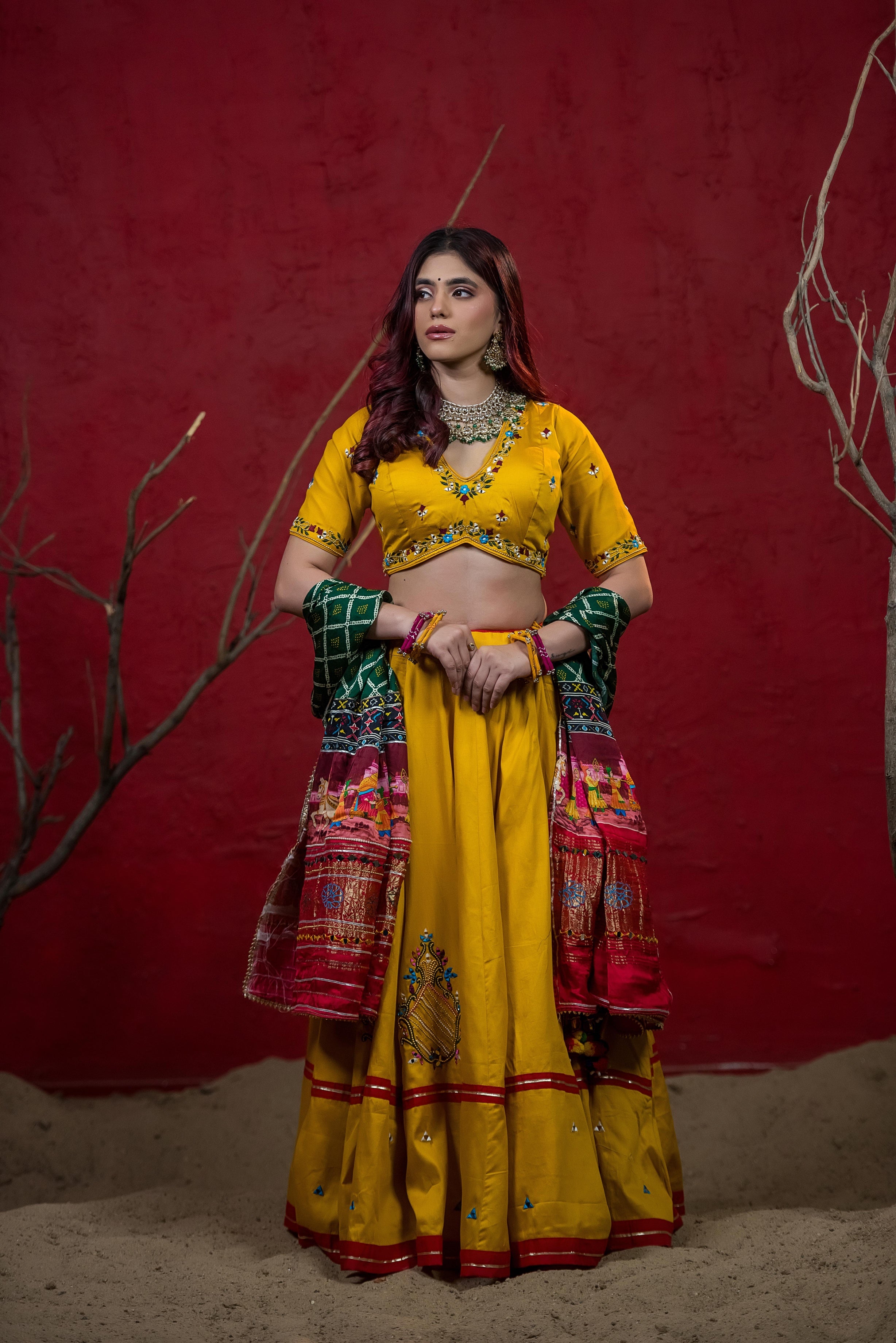 Kesariya Garba Chaniya Choli Set
