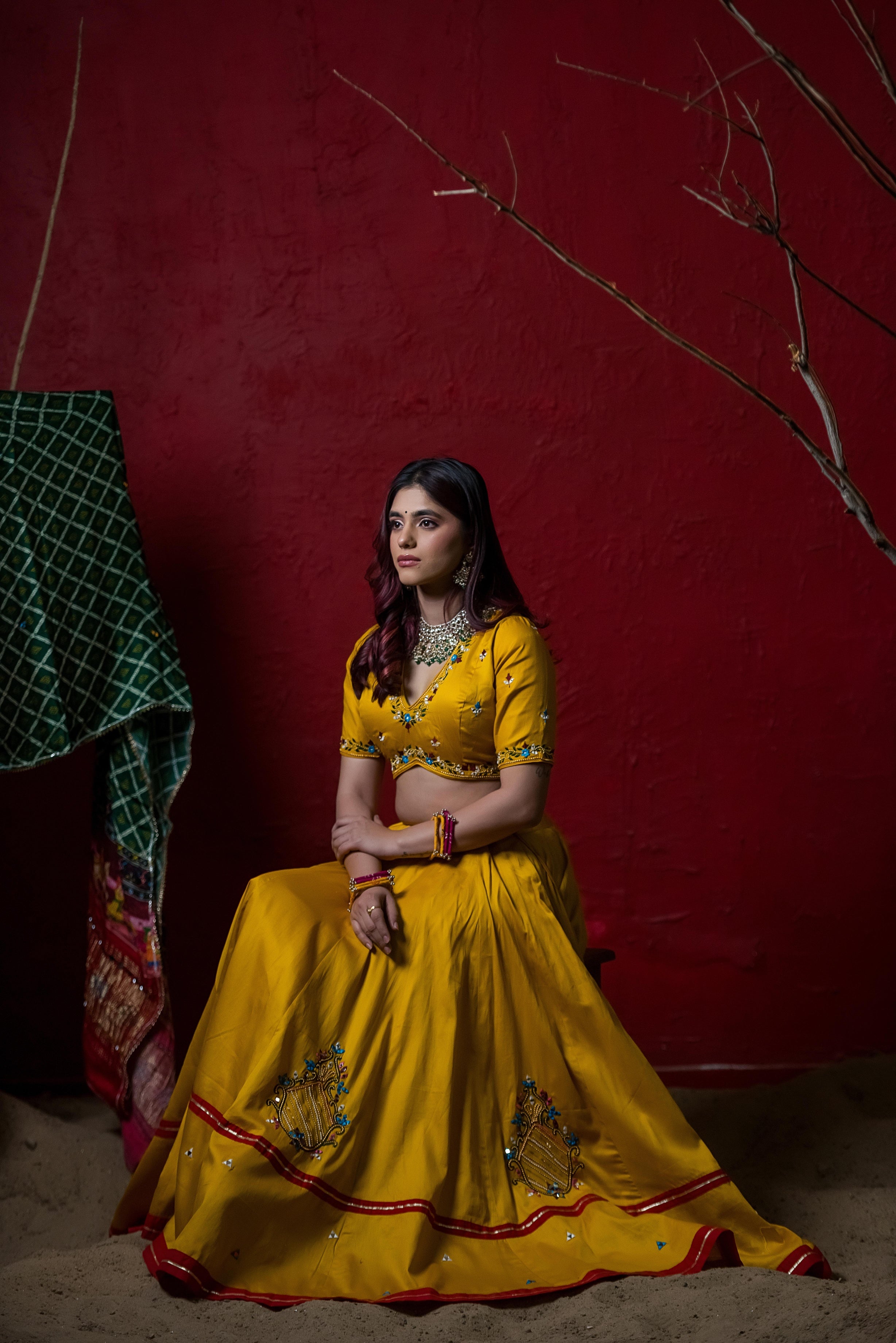 Kesariya Garba Chaniya Choli Set