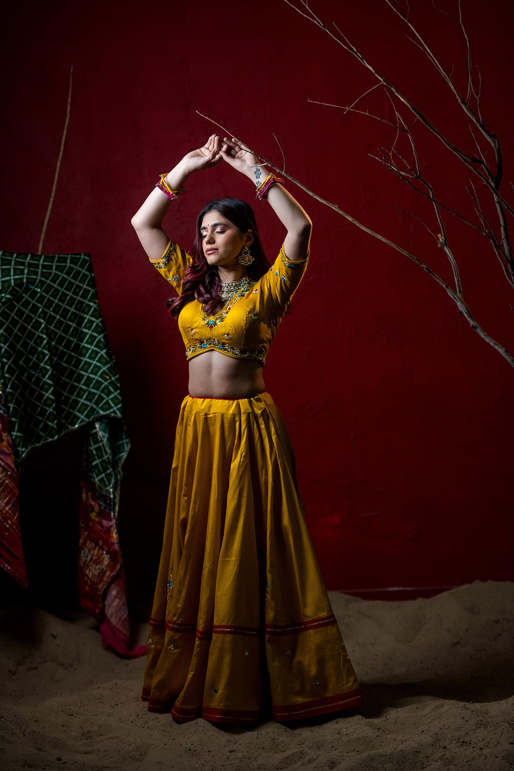 Kesariya Garba Chaniya Choli Set